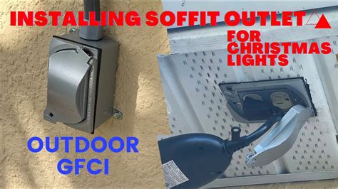 electrical box in soffit|soffit outlet box attachment.